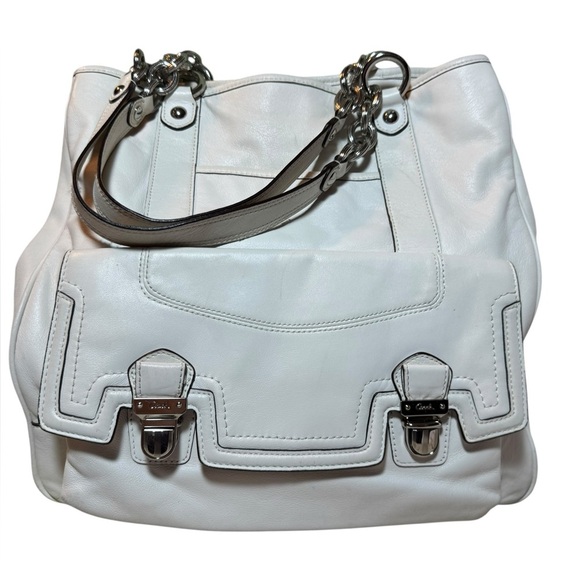 Coach Poppy Pushlock Tote Purse # 17924 - Picture 3 of 9